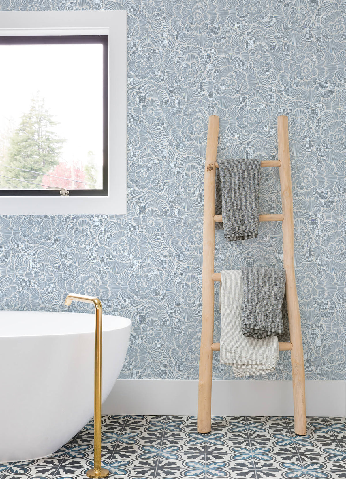 A-Street Prints Middleton Periwinkle Wallpaper - Blue