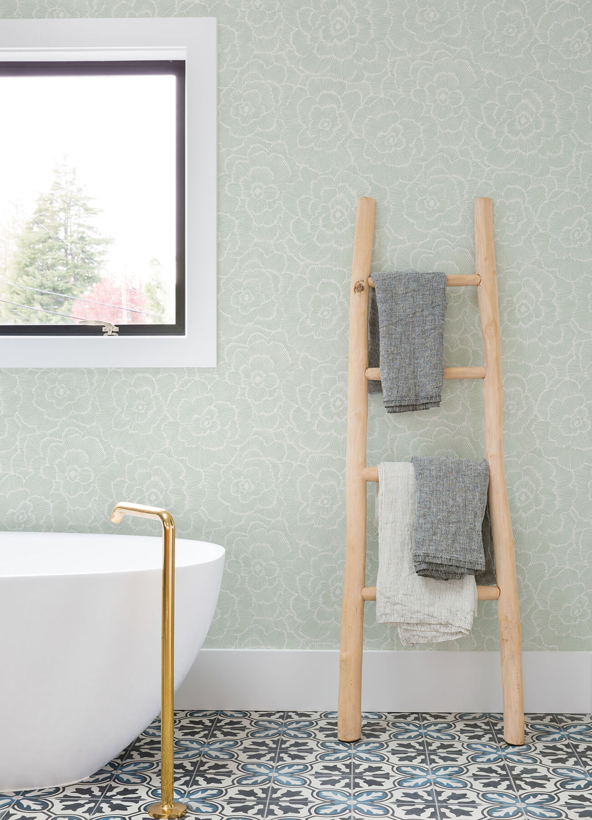 A-Street Prints Middleton Periwinkle Wallpaper - Light Green