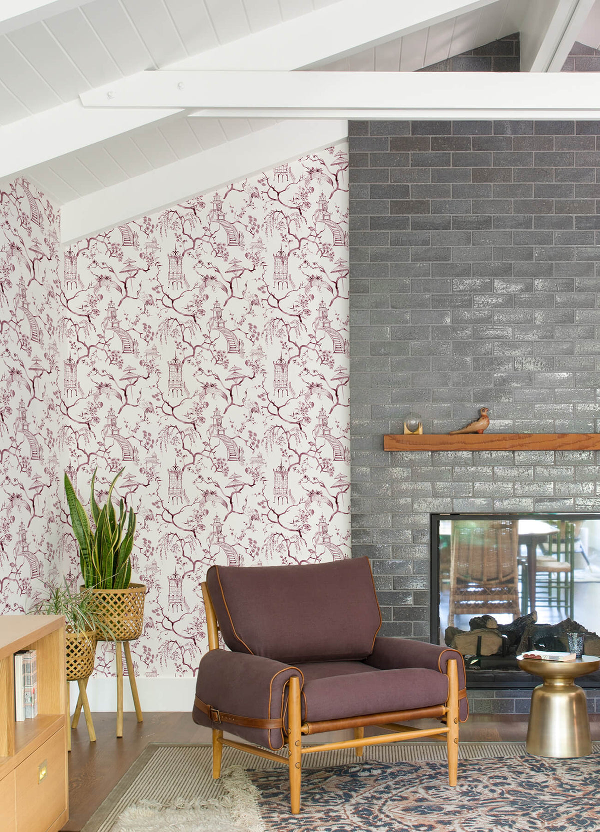 A Street Prints Middleton Serena Wallpaper Sample - Plum
