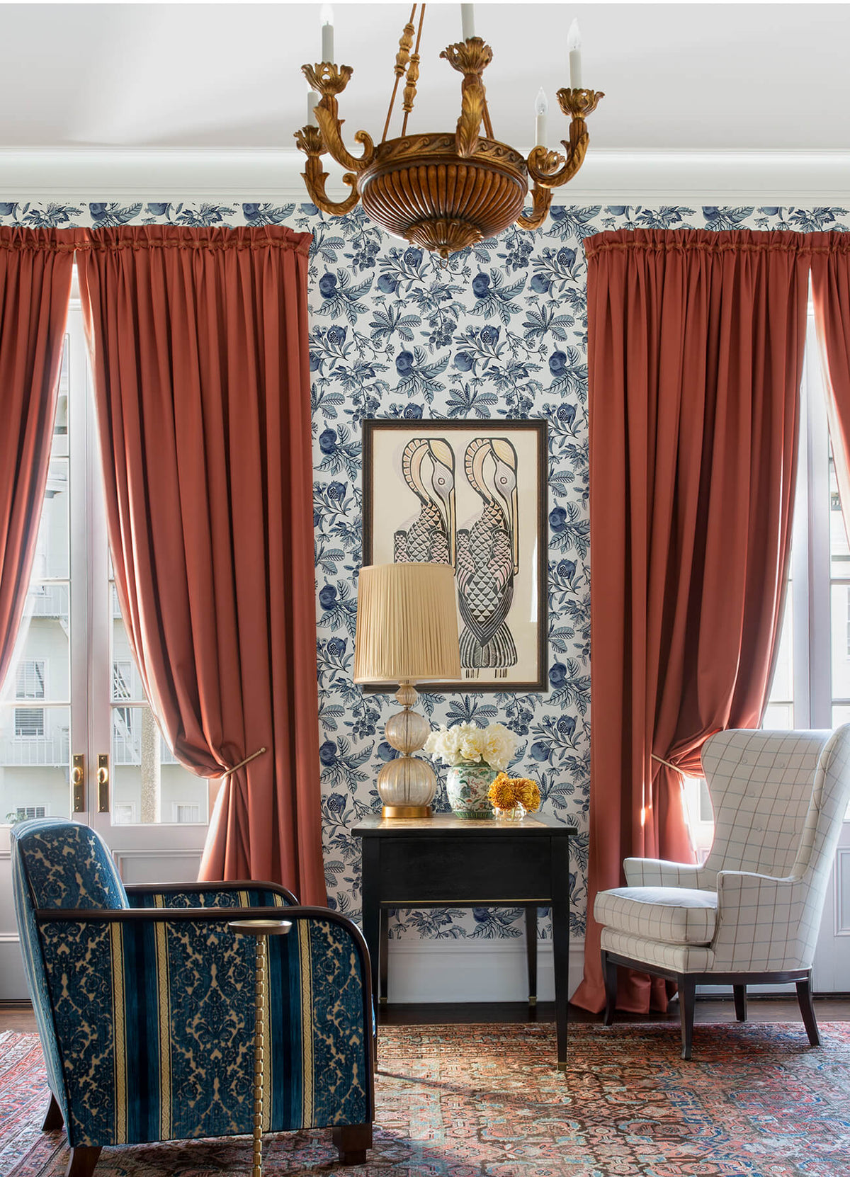 A-Street Prints Middleton Cecilia Wallpaper - Blue