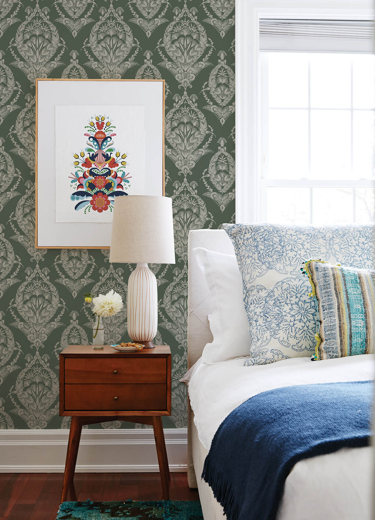 A-Street Prints Middleton Arlie Wallpaper - Evergreen