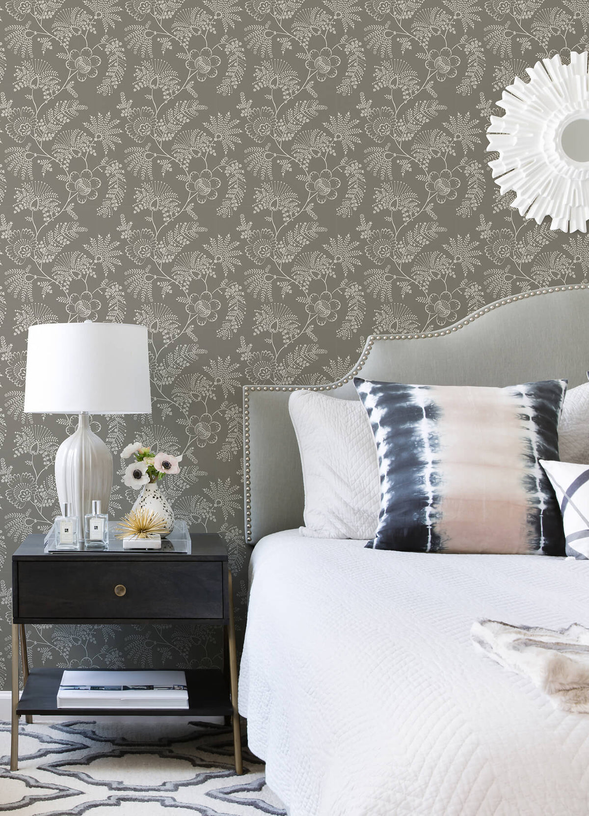 A Street Prints Middleton Maeve Wallpaper Sample - Grey
