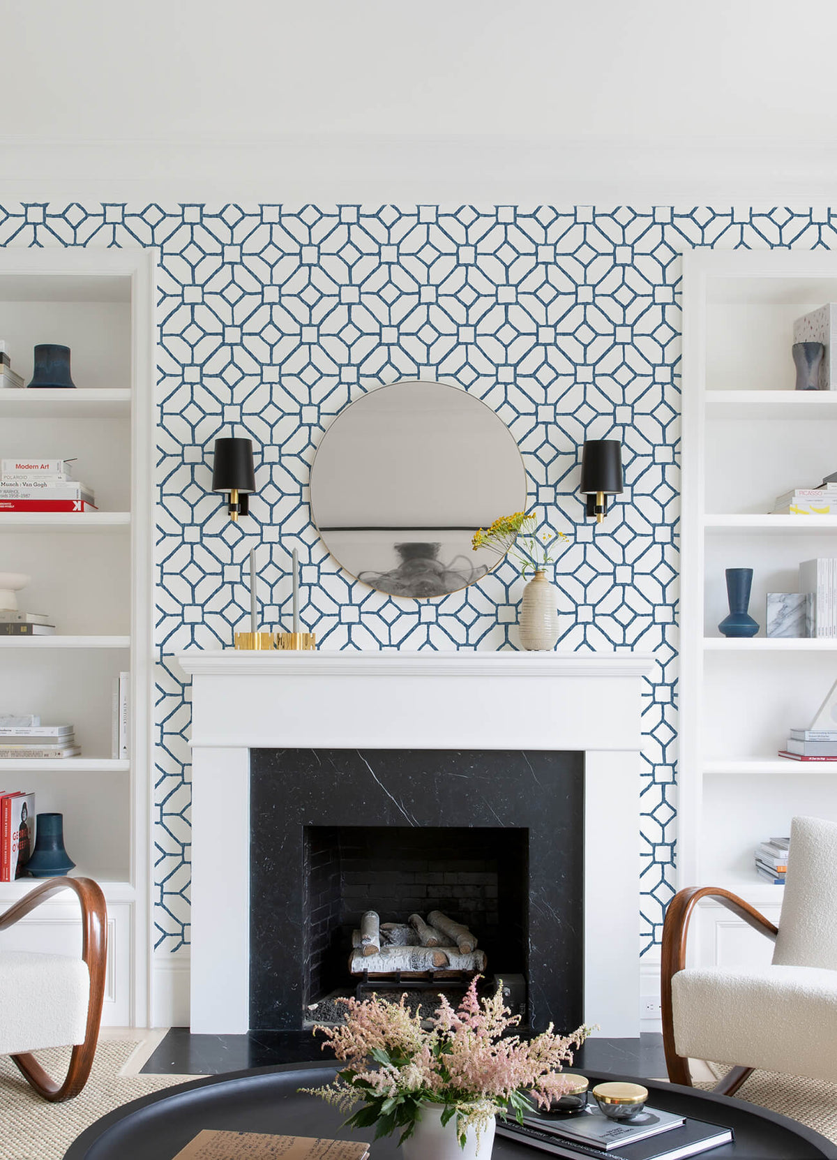 A Street Prints Middleton Addis Wallpaper Sample - Blue