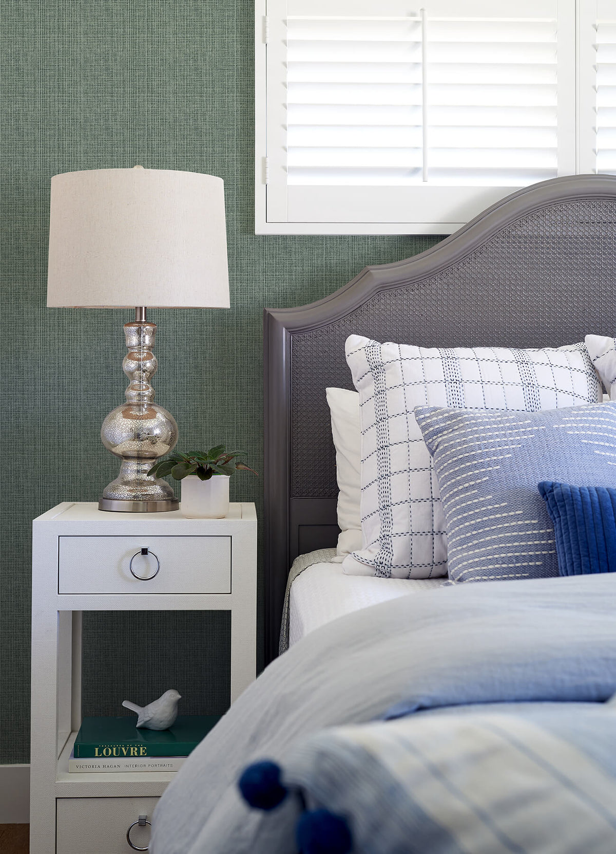 A Street Prints Middleton Kantera Wallpaper Sample - Green