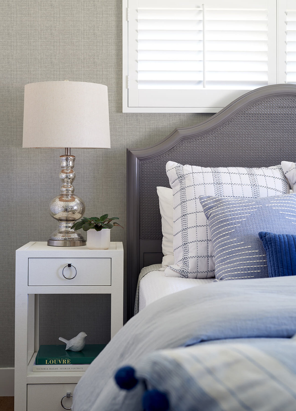 A Street Prints Middleton Kantera Wallpaper Sample - Light Grey