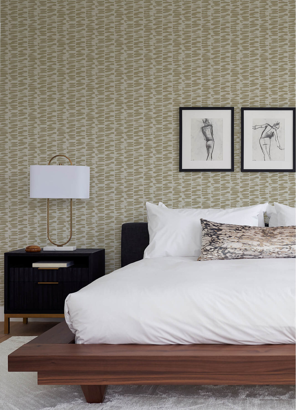 A Street Prints Middleton Myrtle Wallpaper Sample - Gold