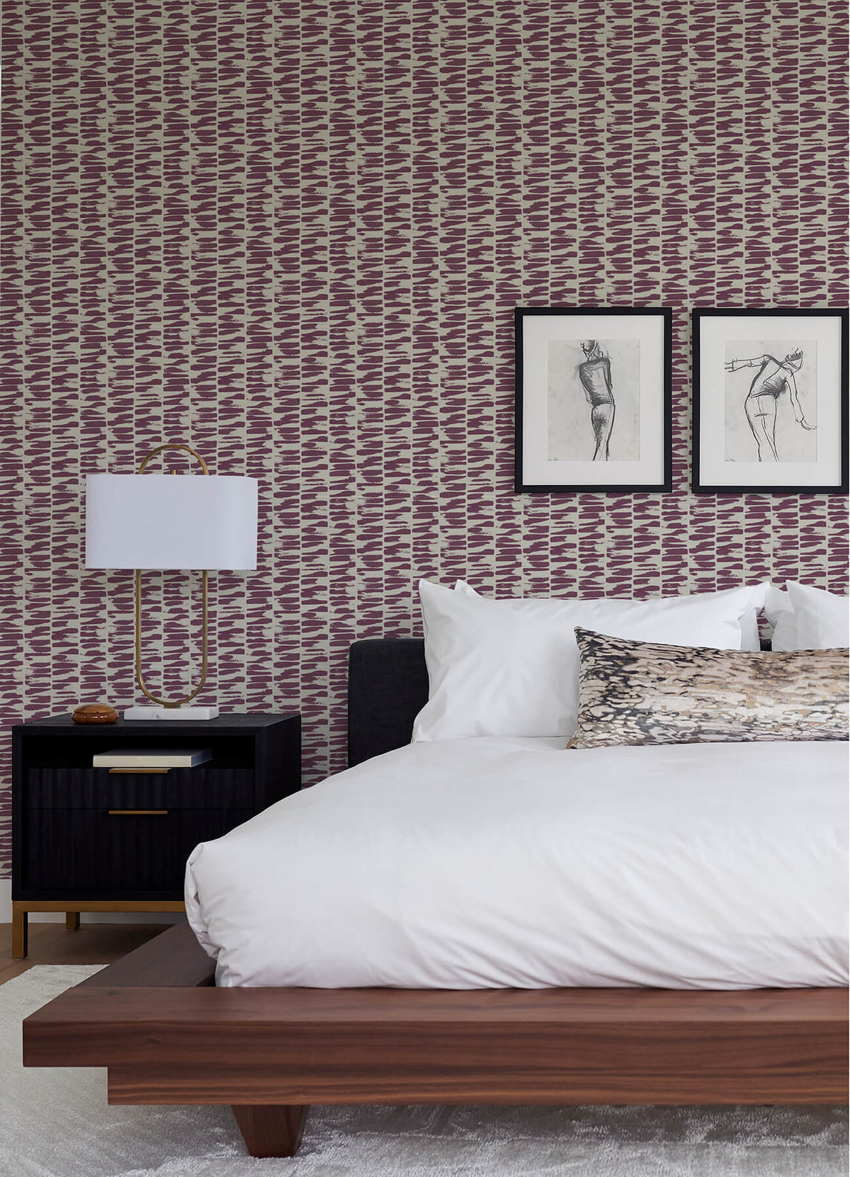 A-Street Prints Middleton Myrtle Wallpaper - Purple