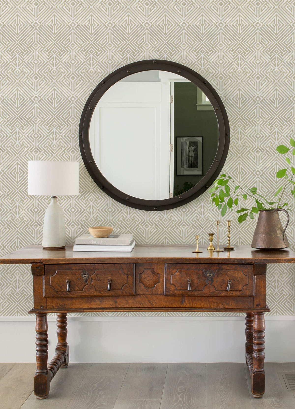 A Street Prints Middleton Lyon Wallpaper Sample - Gold