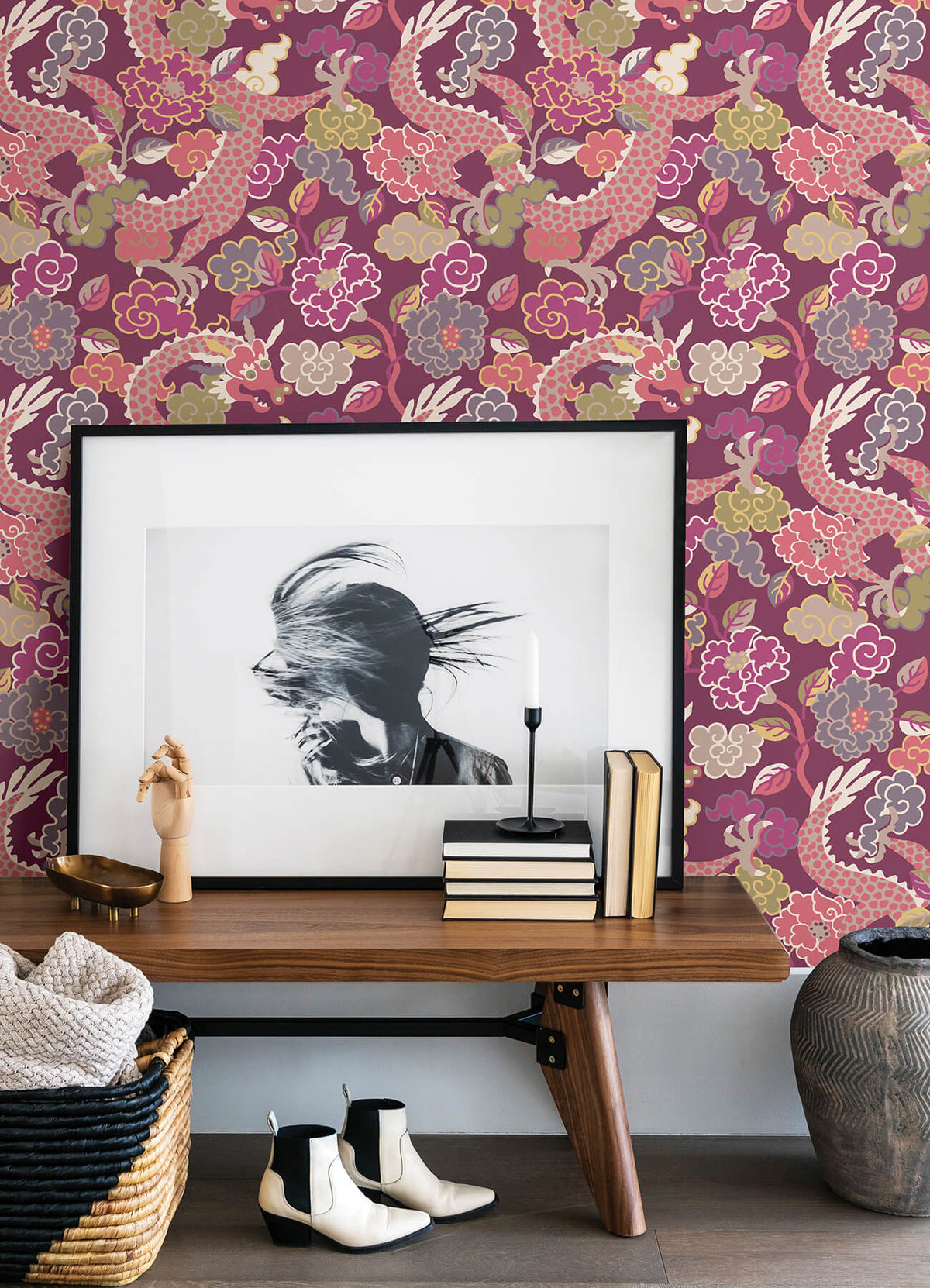 A Street Prints Middleton Yanci Wallpaper Sample - Plum