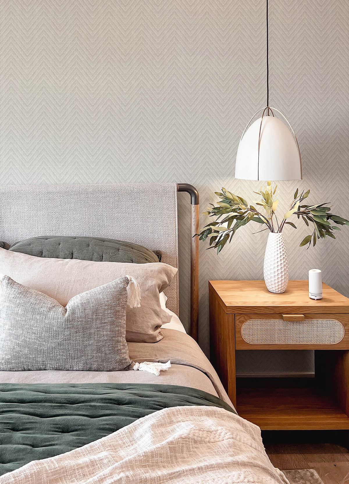 A-Street Prints Terrace Glynn Wallpaper - Light Grey