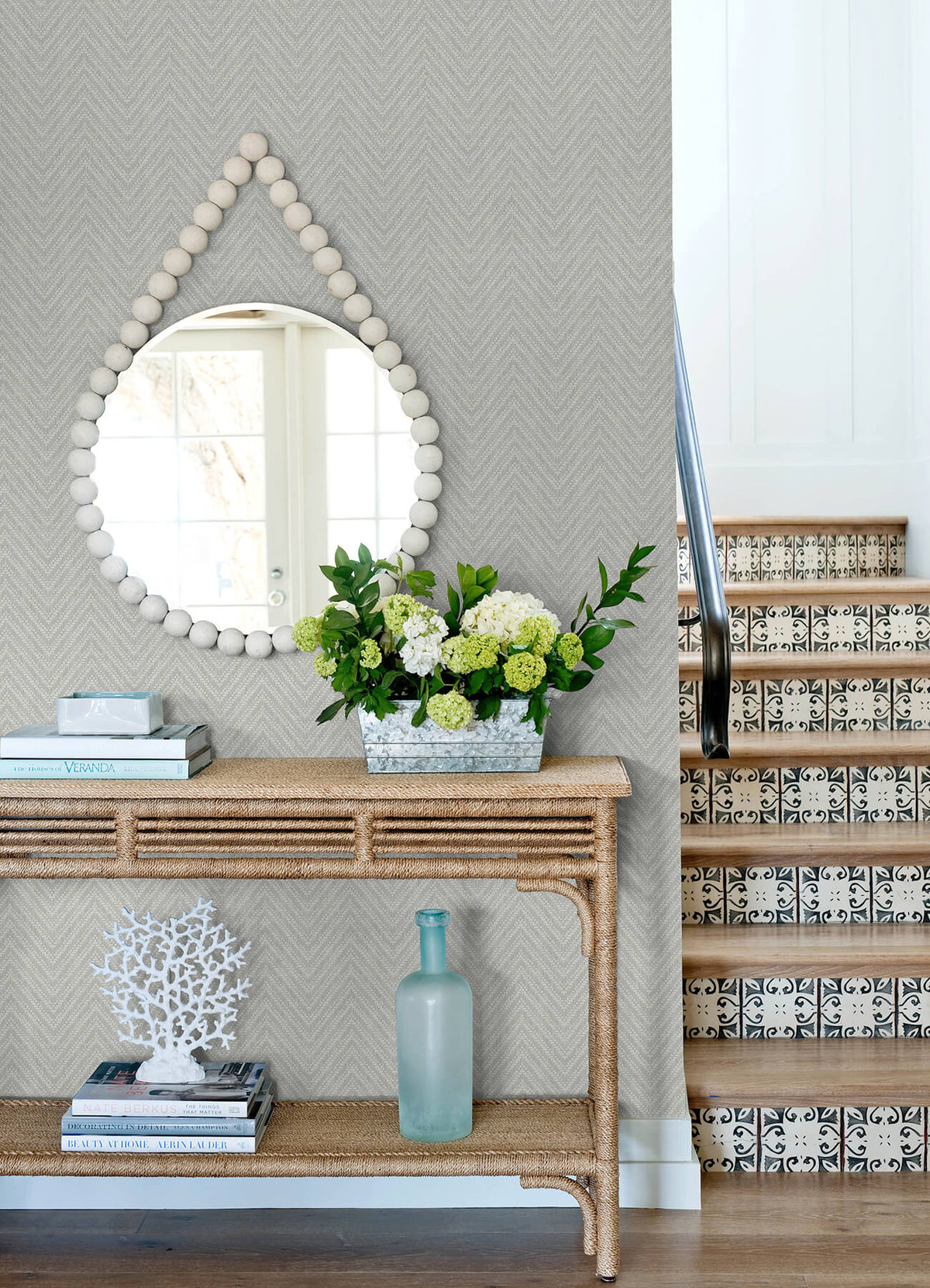 A-Street Prints Terrace Glynn Wallpaper - Light Grey
