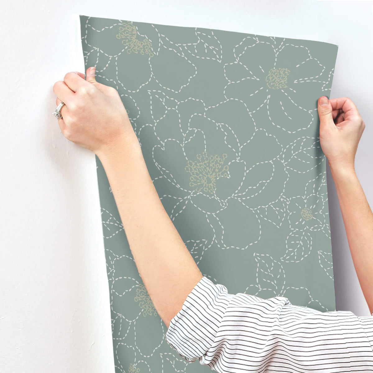 A-Street Prints Terrace Gardena Wallpaper - Sea Green