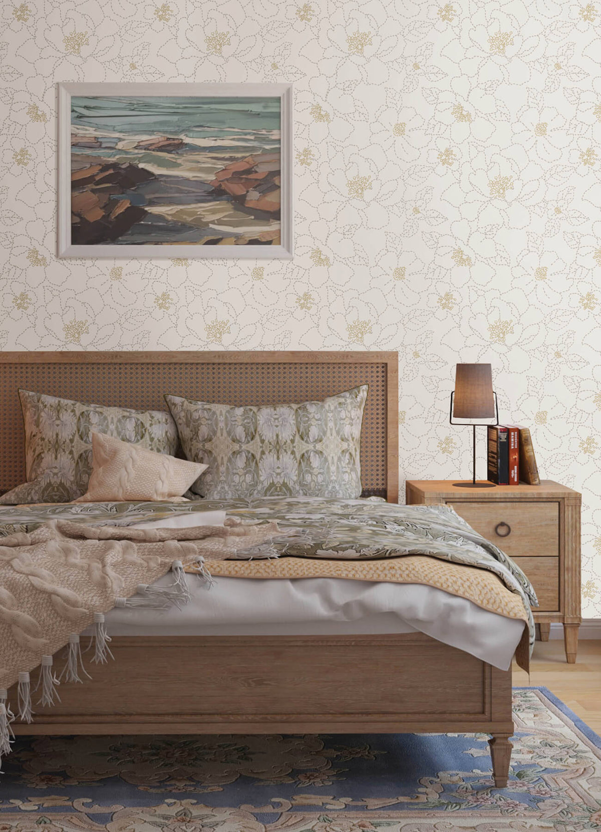 A Street Prints Terrace Gardena Wallpaper Sample - White