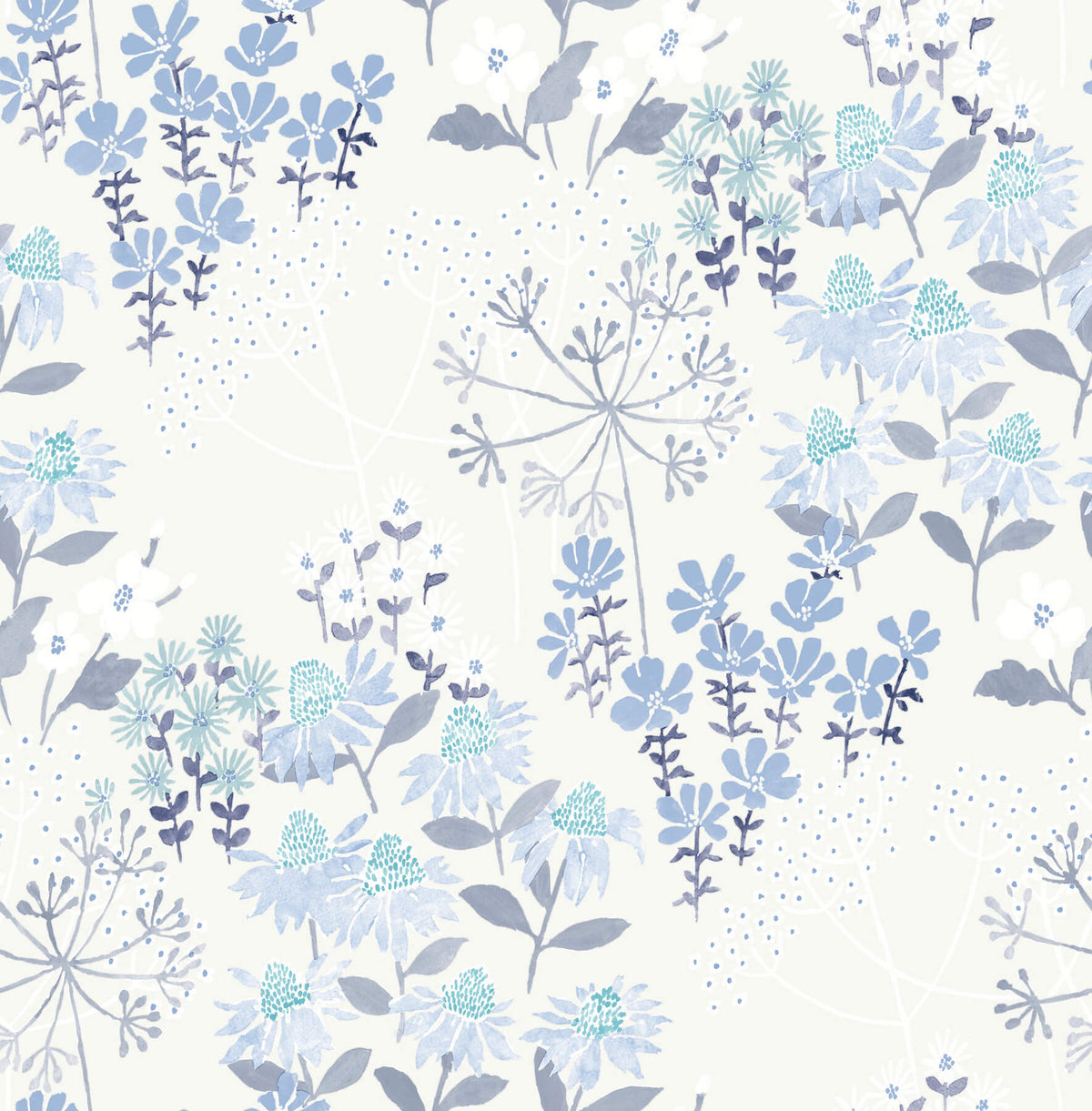 A-Street Prints Terrace Cultivate Wallpaper - Blue