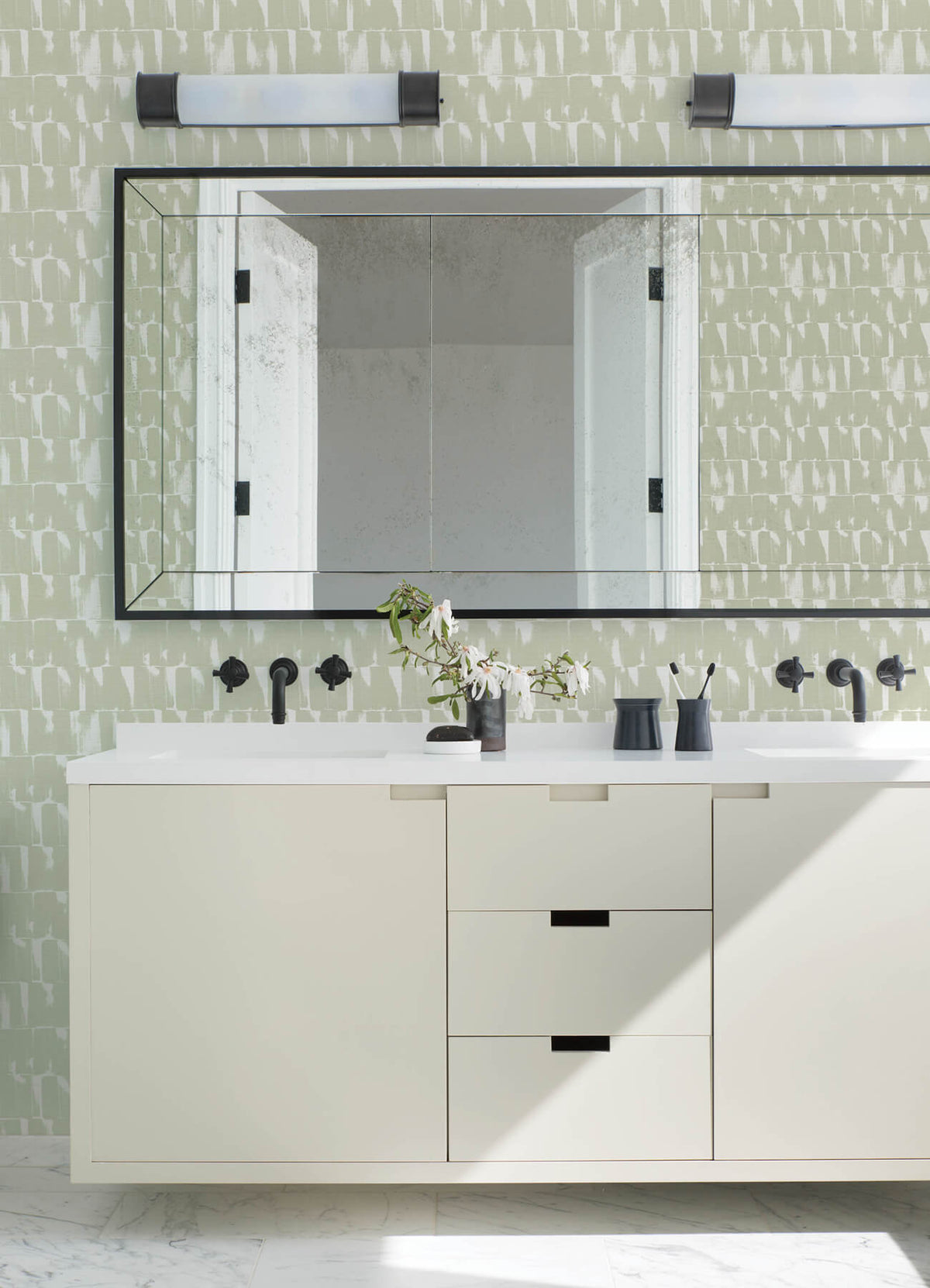 A Street Prints Terrace Bancroft Wallpaper Sample - Sage