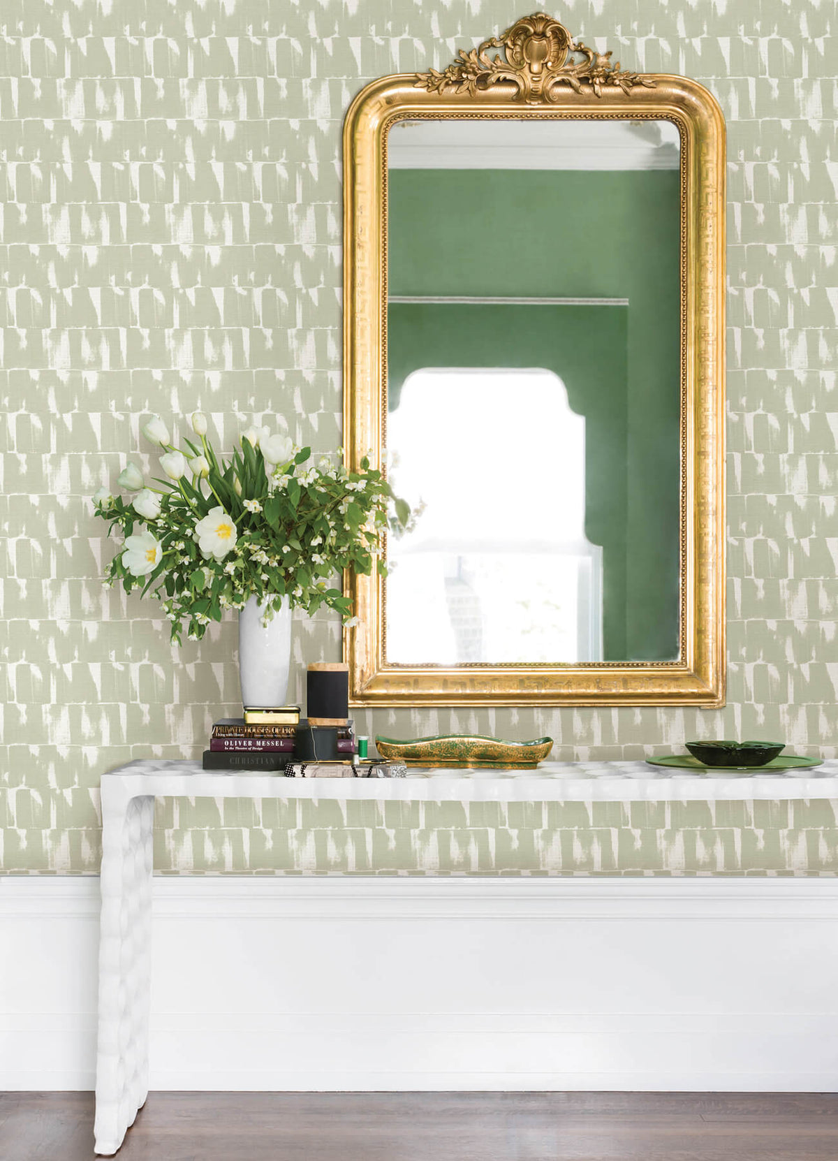 A Street Prints Terrace Bancroft Wallpaper Sample - Sage