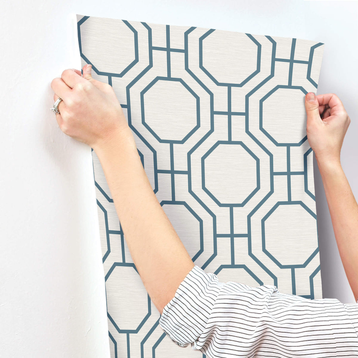 A Street Prints Terrace Manor Wallpaper Sample - Blue