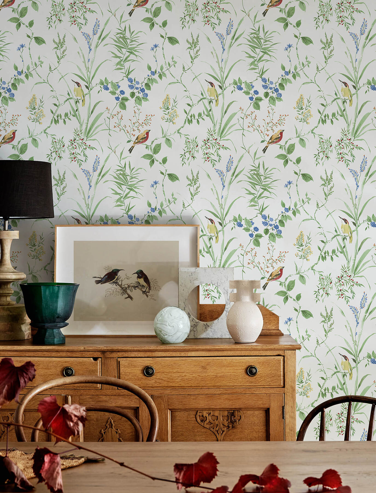 Chesapeake Wildflower Imperial Garden Wallpaper Sample - Green