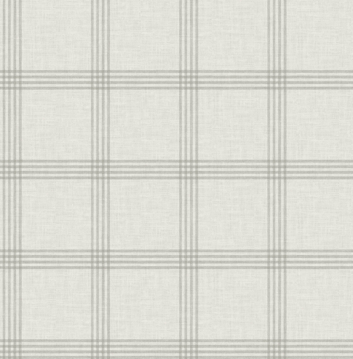 Chesapeake Wildflower Twain Plaid Wallpaper Sample - Dove