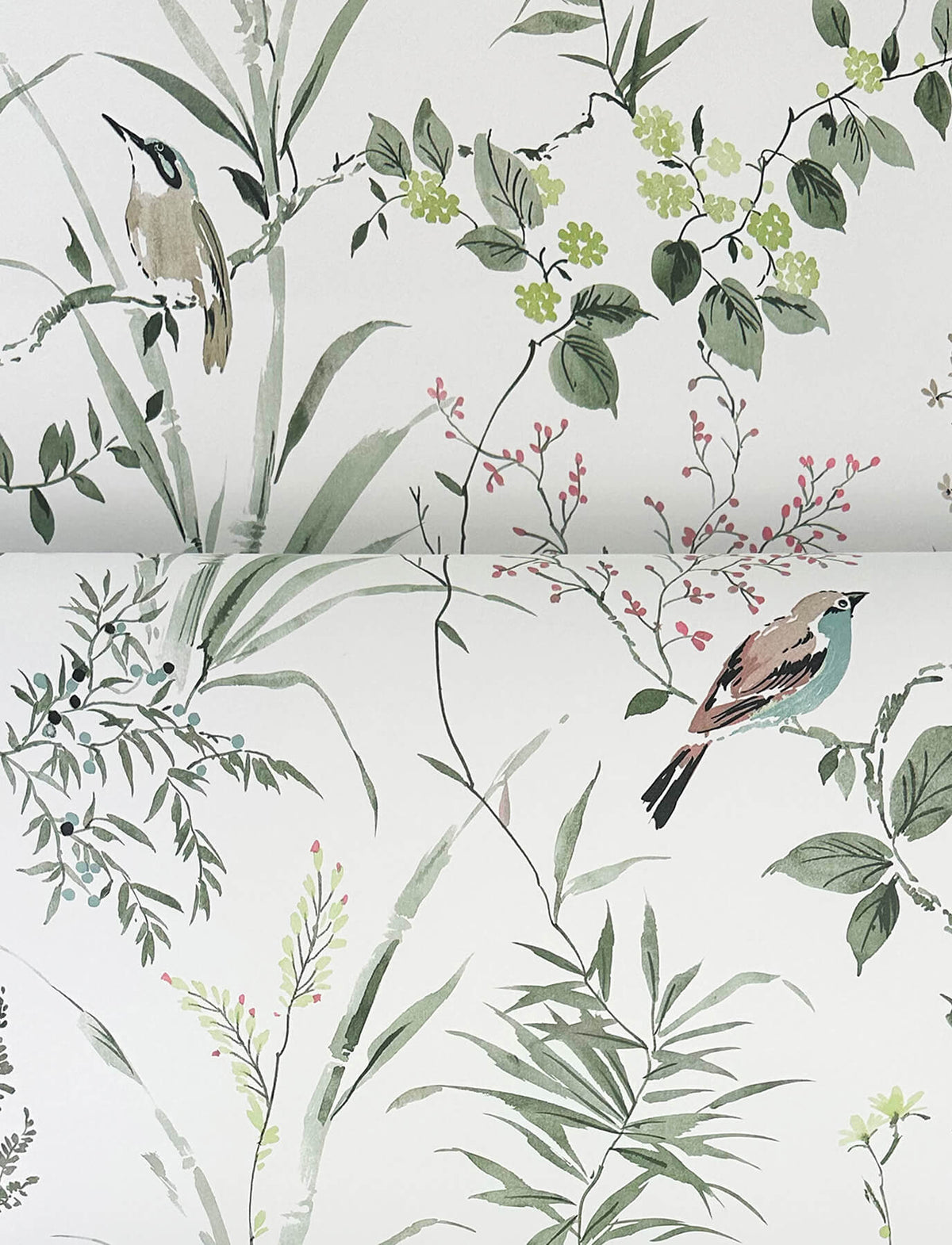 Chesapeake Wildflower Imperial Garden Wallpaper Sample - Moss