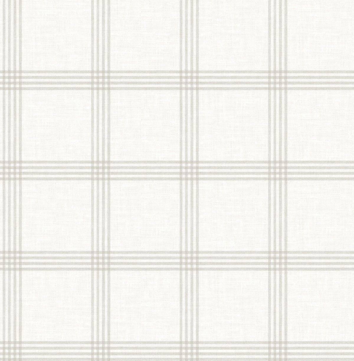 Chesapeake Wildflower Twain Plaid Wallpaper - Light Grey