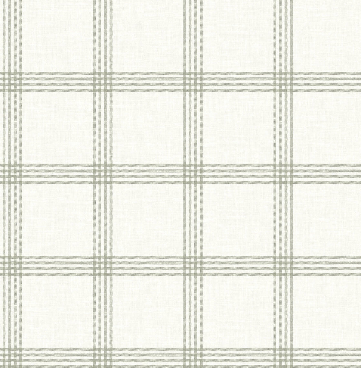 Chesapeake Wildflower Twain Plaid Wallpaper Sample - Green
