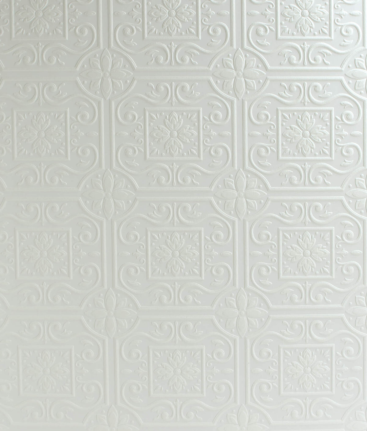 Chesapeake Wildflower Ibold Tin Ceiling Paintable Wallpaper - White