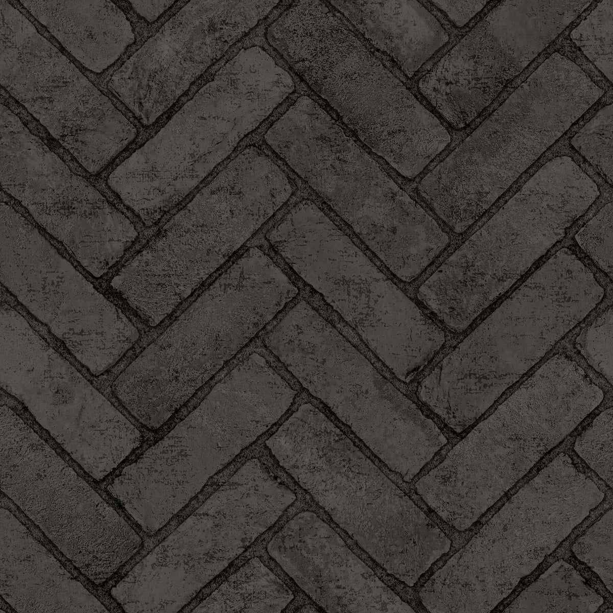 Chesapeake Wildflower Cannelle Brick Wallpaper Sample - Black