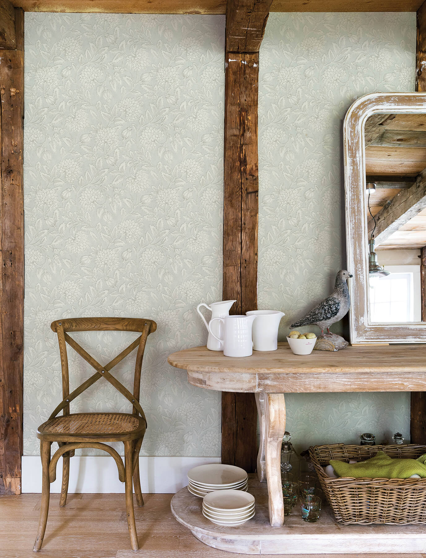Chesapeake Wildflower Vadouvan Wallpaper Sample - Light Blue