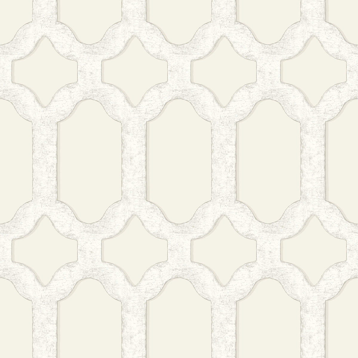 Chesapeake Wildflower Chervil Trellis Wallpaper - Cream