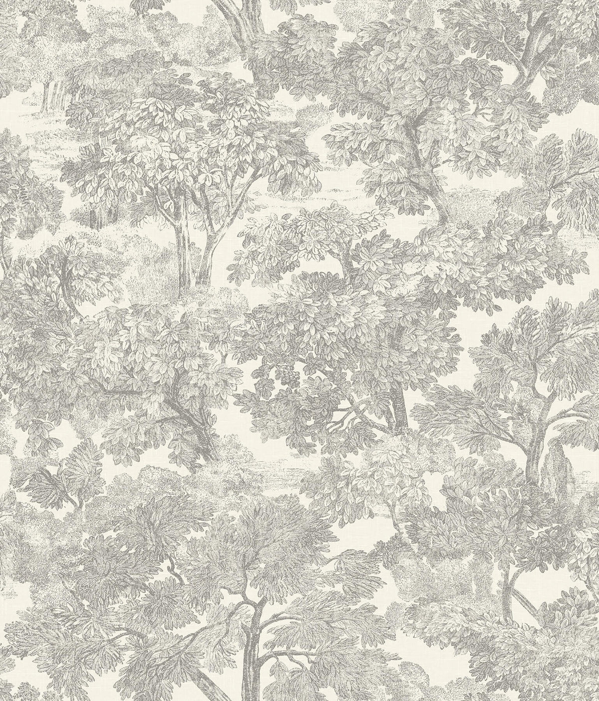 Chesapeake Wildflower Spinney Toile Wallpaper - Grey