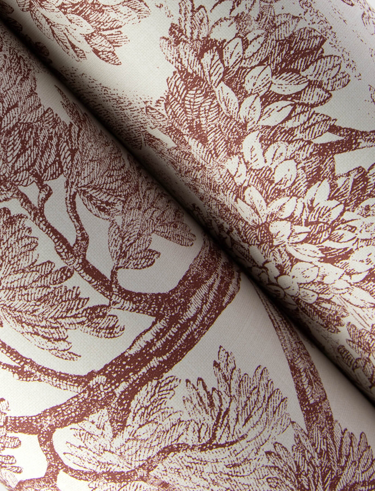 Chesapeake Wildflower Spinney Toile Wallpaper - Red