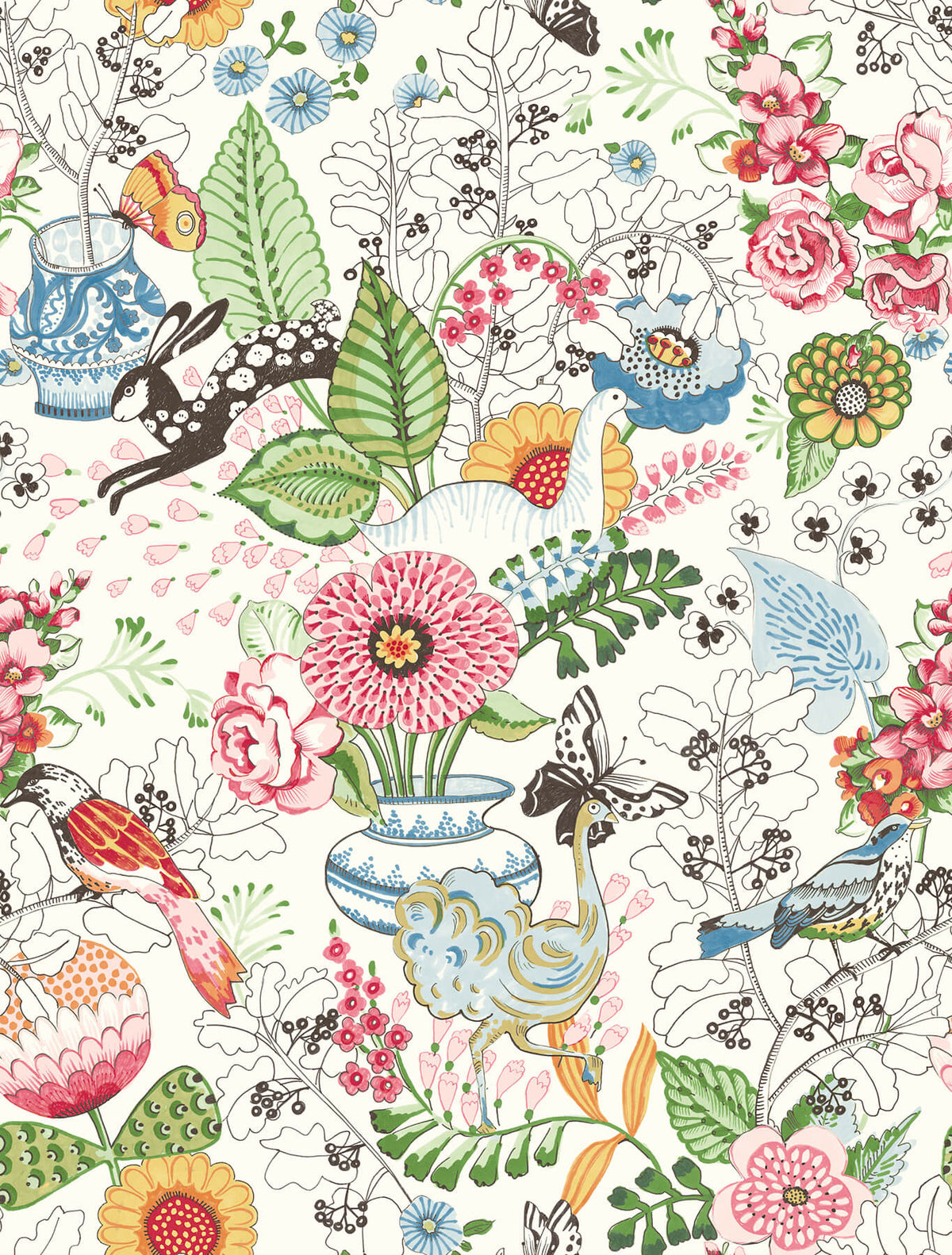 A Street Prints Whimsy Fauna Wallpaper Sample - Multicolor