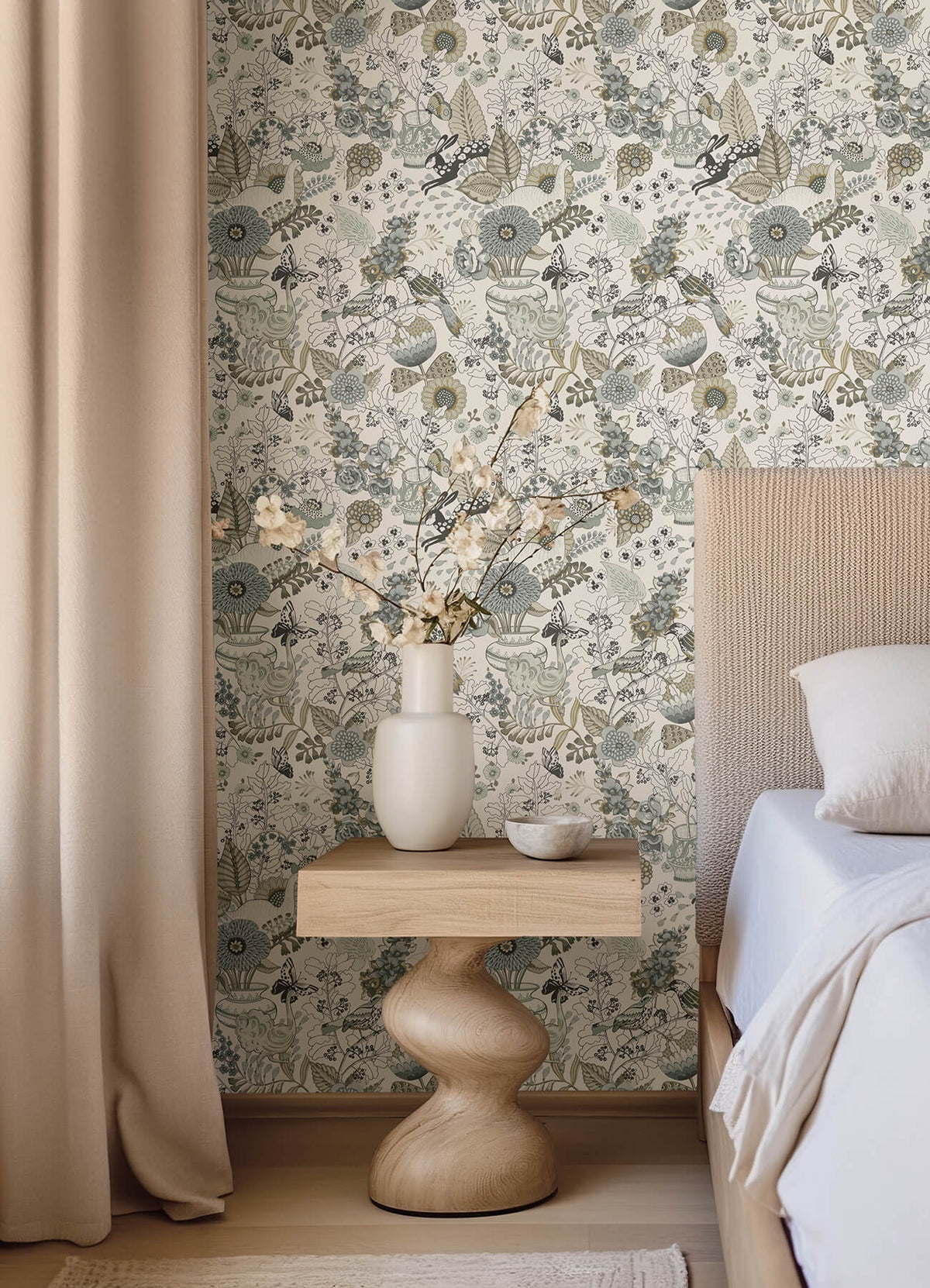 A Street Prints Whimsy Fauna Wallpaper Sample - Neutral