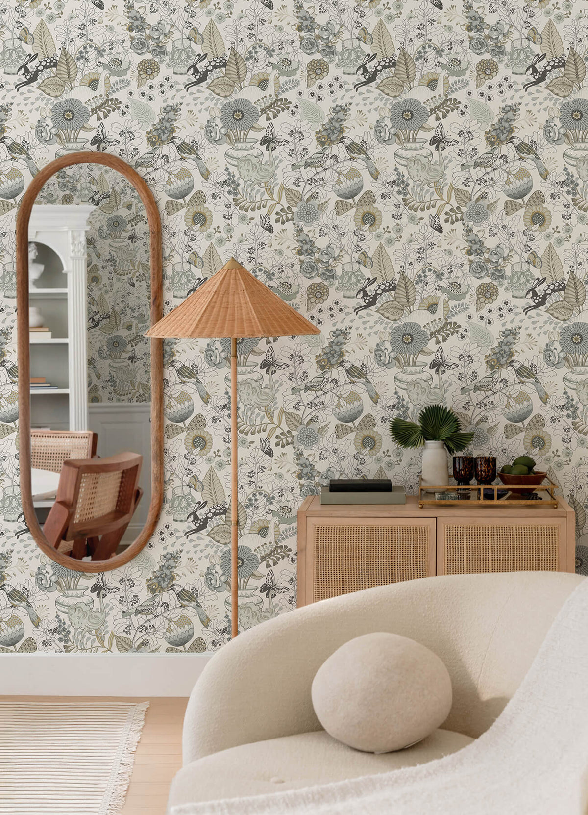 A Street Prints Whimsy Fauna Wallpaper Sample - Neutral