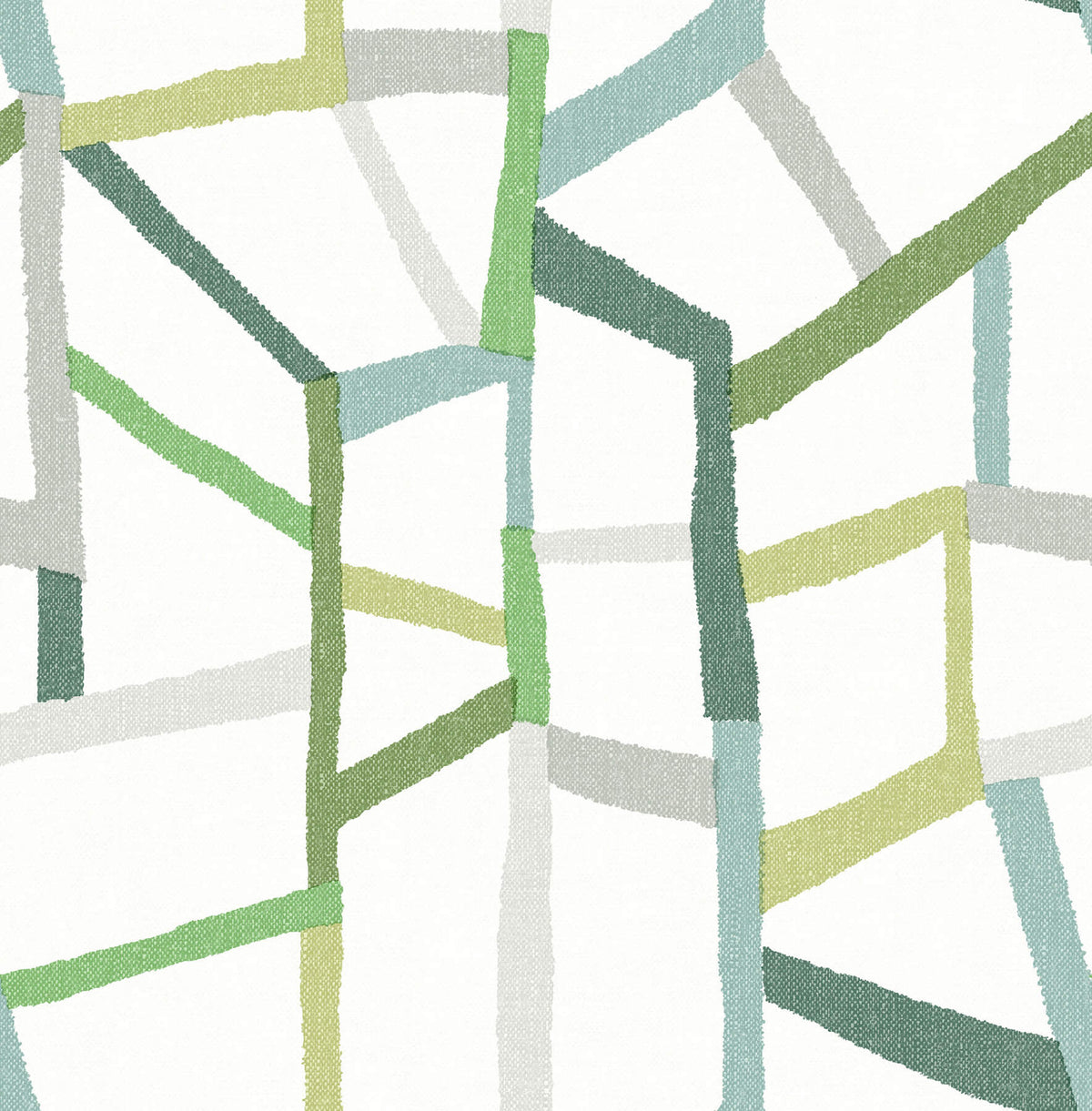 A Street Prints Whimsy Tate Geometric Wallpaper Sample - Green