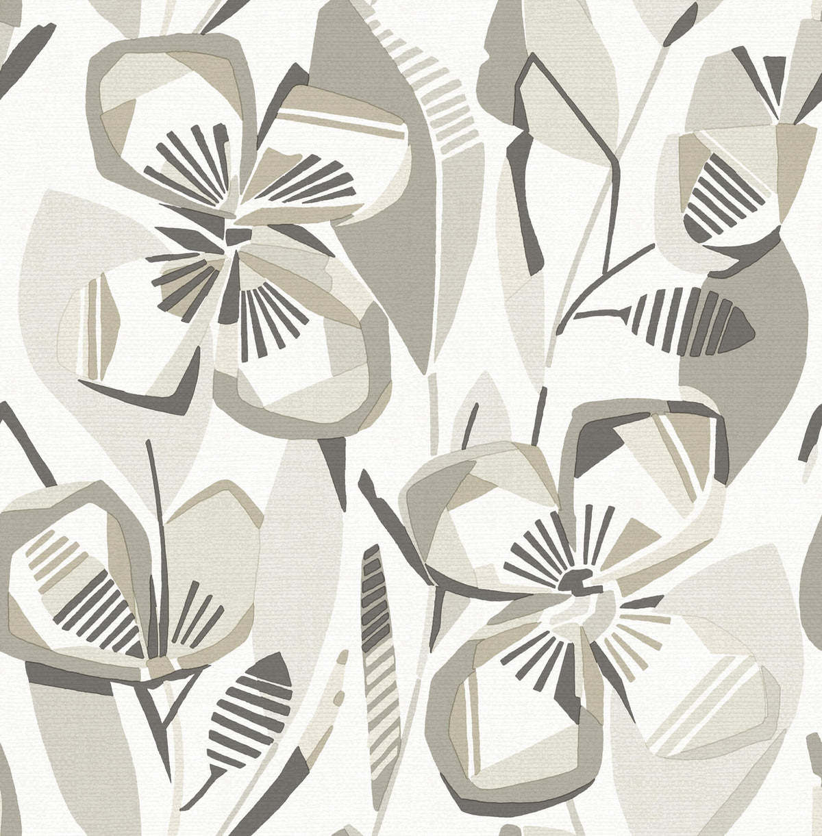 A Street Prints Whimsy Nathalie Blooms Wallpaper Sample - Beige
