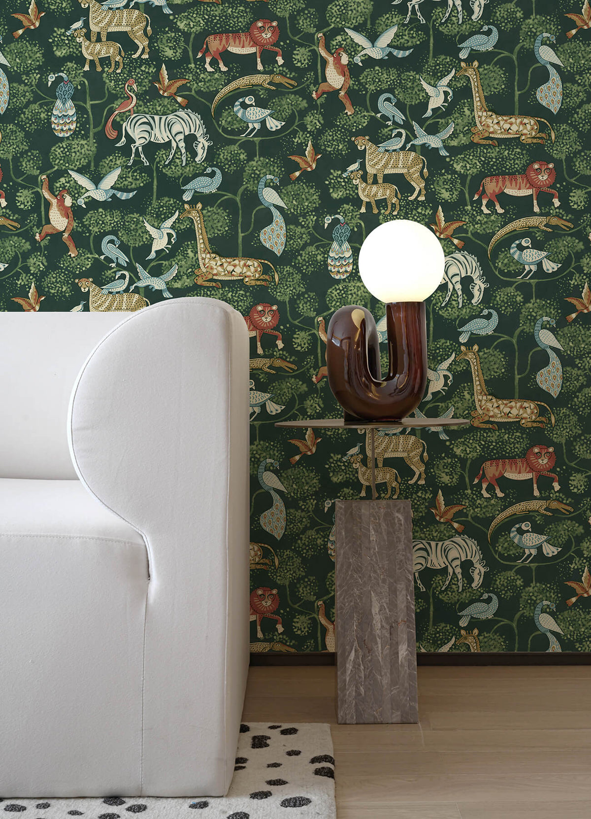 A Street Prints Whimsy Rigby Jungle Wallpaper Sample - Green
