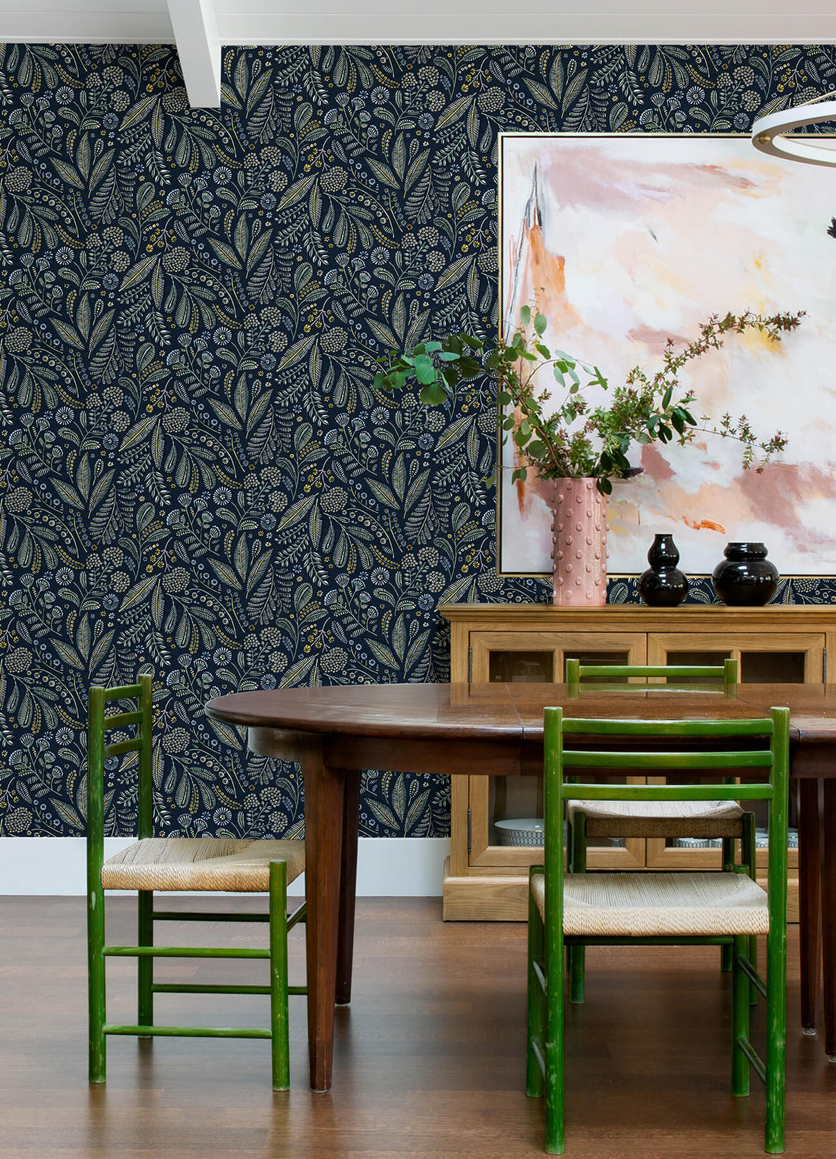 A Street Prints Whimsy Briar Floral Wallpaper Sample - Navy