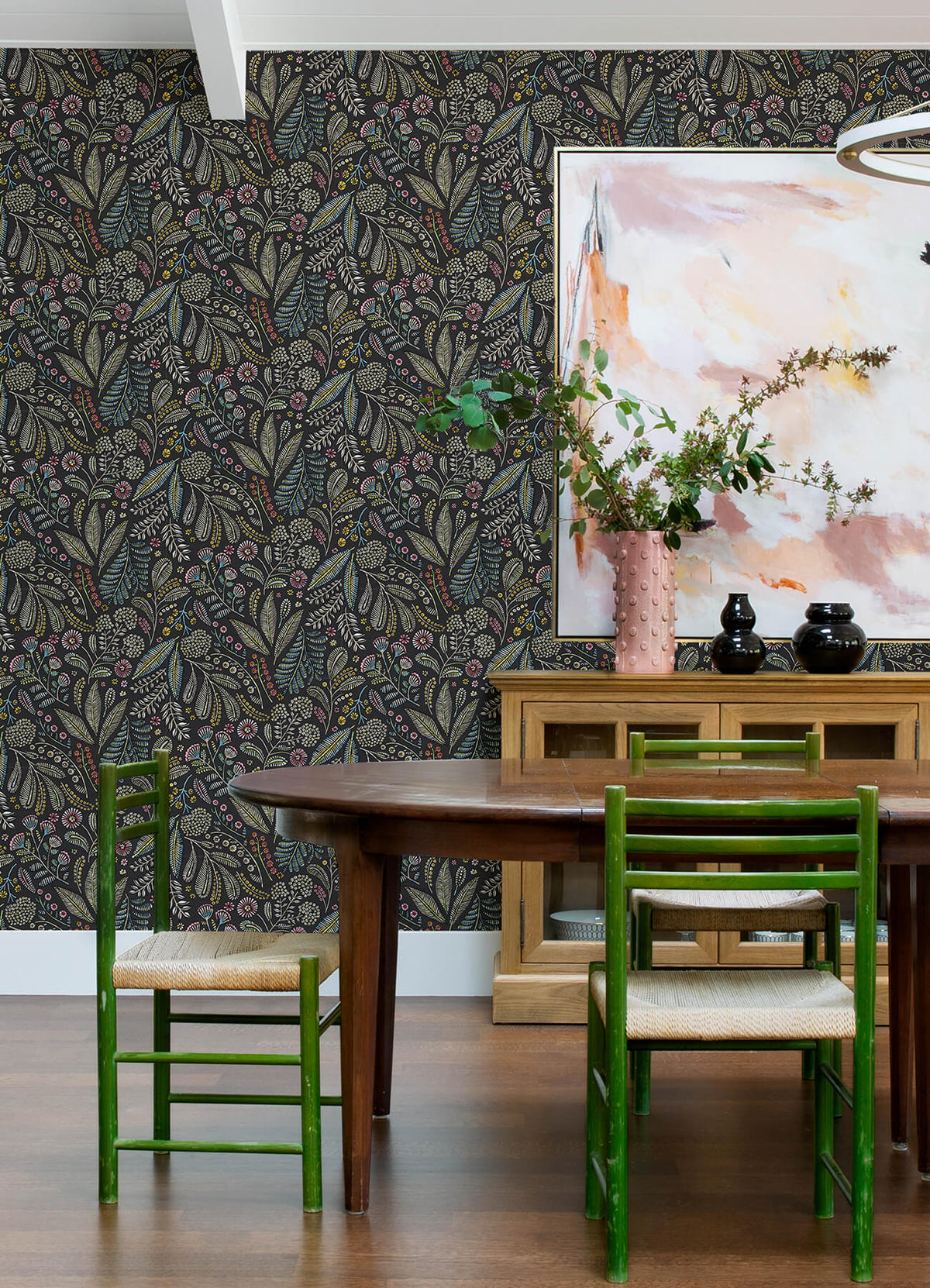 A Street Prints Whimsy Briar Floral Wallpaper Sample - Charcoal