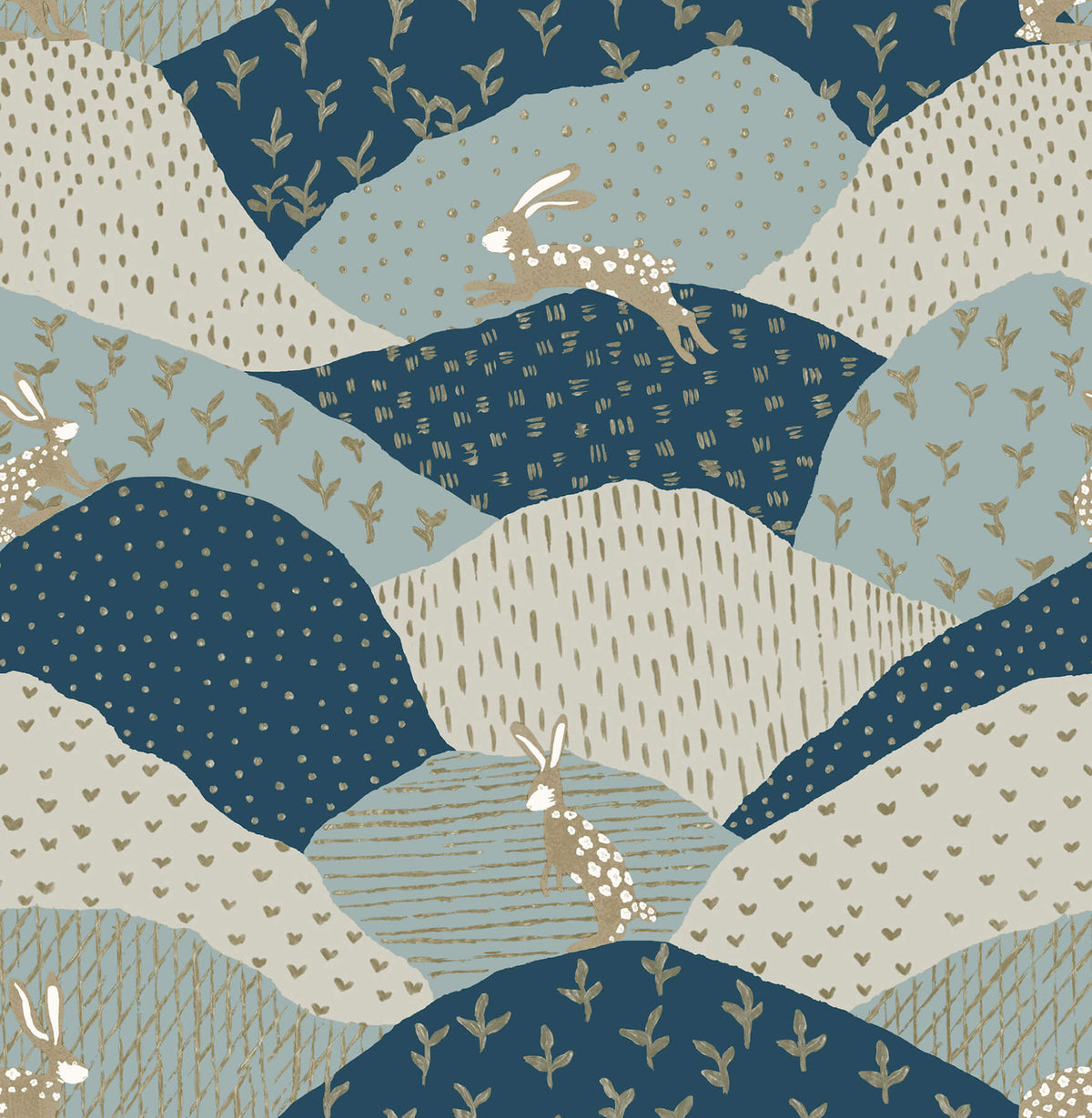 A Street Prints Whimsy Peter Rabbit Wallpaper Sample - Blue