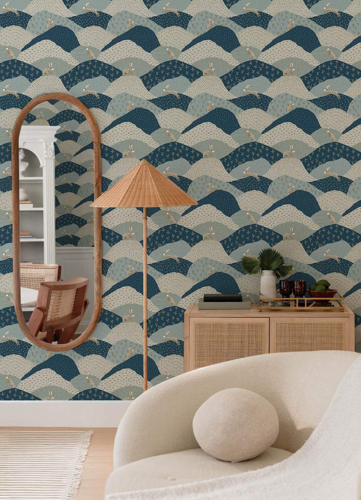 A Street Prints Whimsy Peter Rabbit Wallpaper Sample - Blue