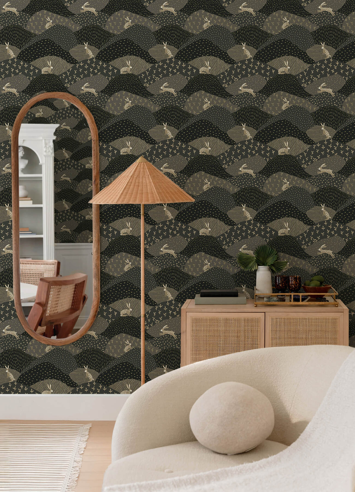 A Street Prints Whimsy Peter Rabbit Wallpaper Sample - Black