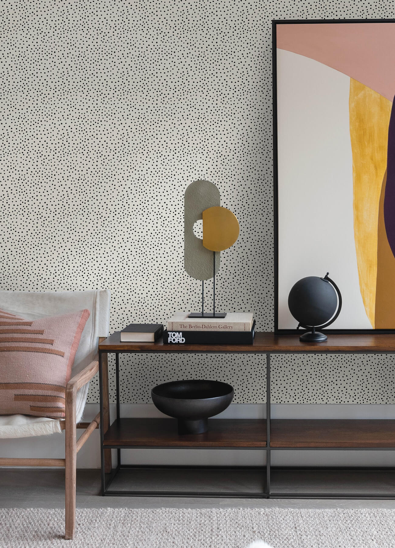 A Street Prints Whimsy Cassie Wallpaper Sample - Black