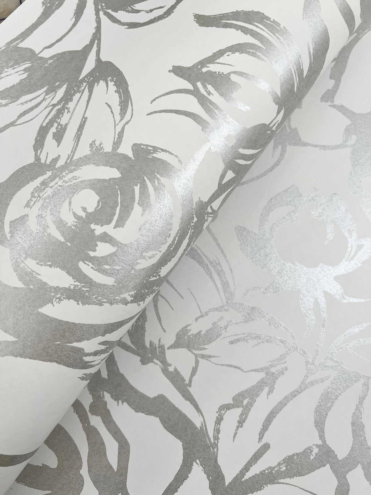 A Street Prints Whimsy Nelda Wallpaper Sample - Silver