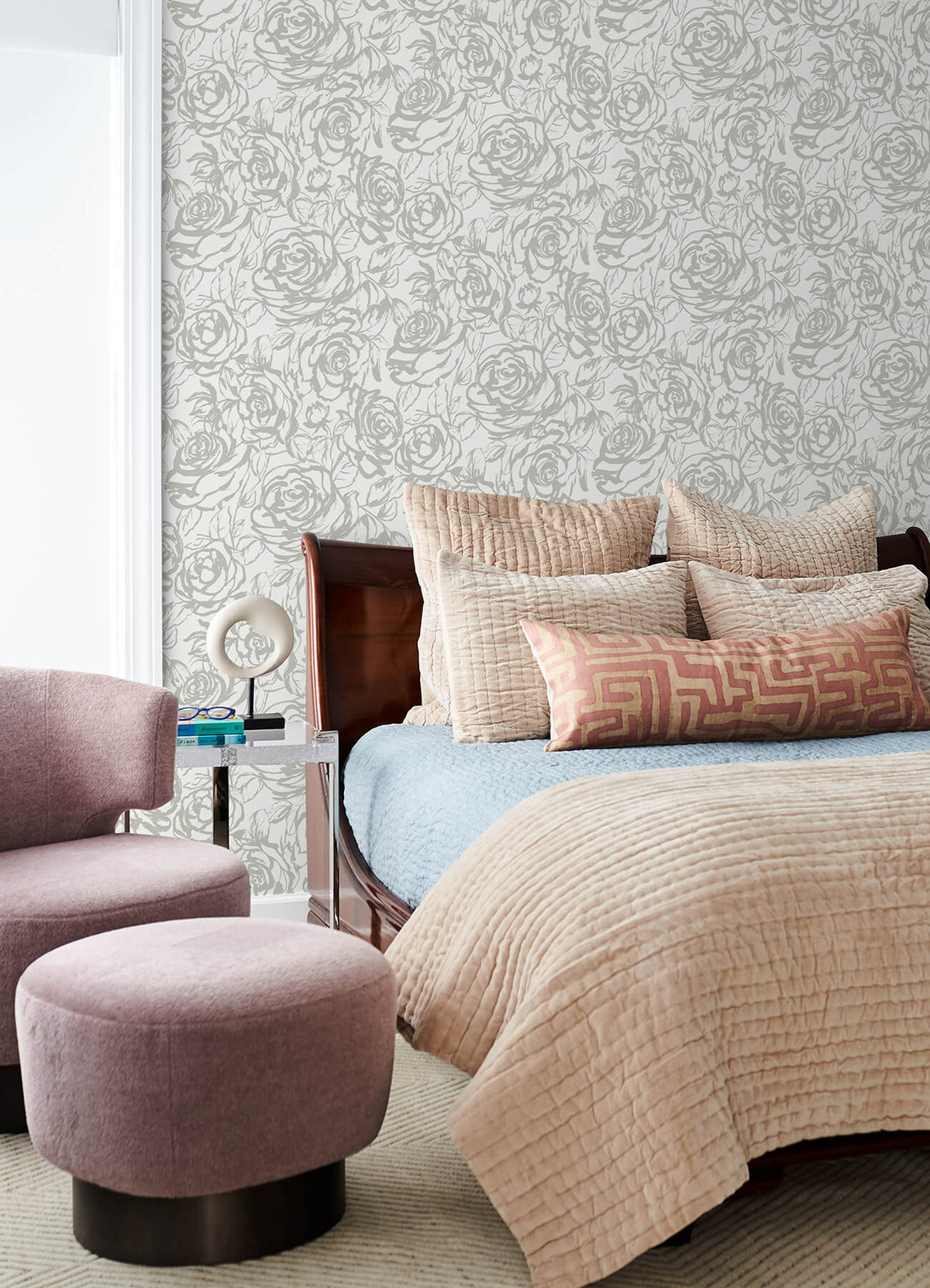 A Street Prints Whimsy Nelda Wallpaper Sample - Silver