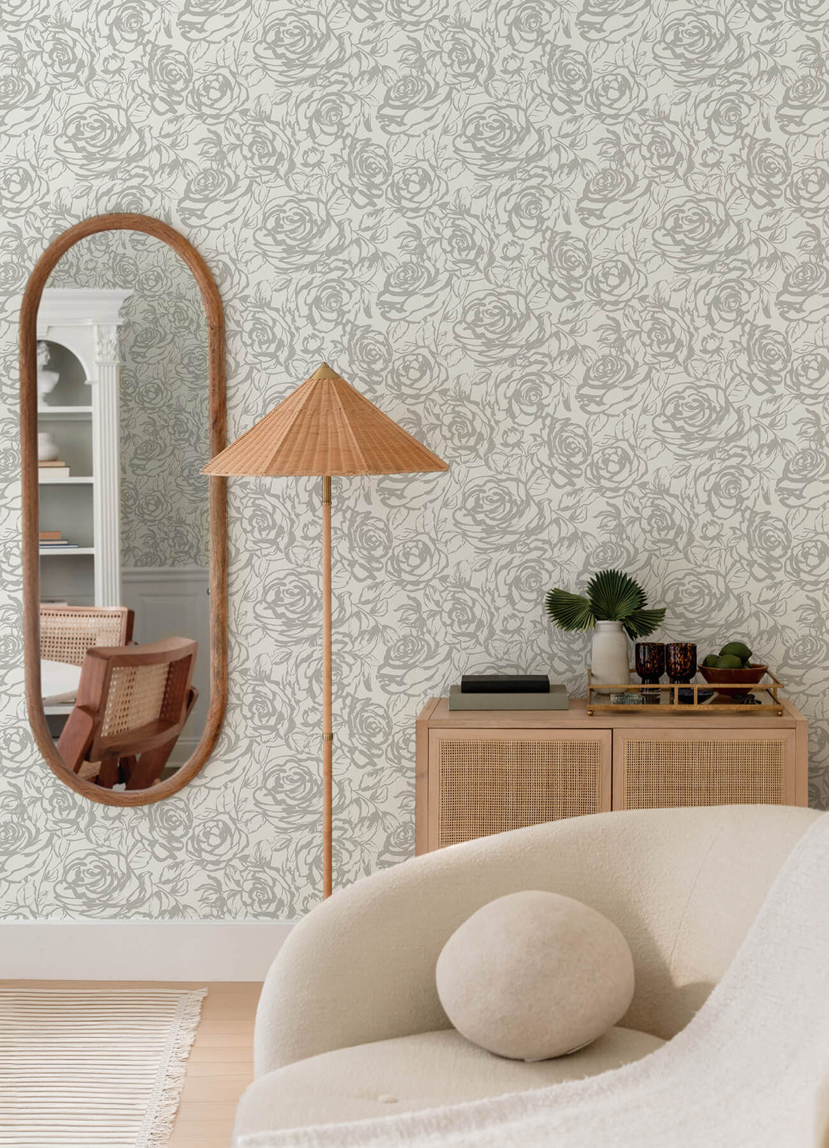 A Street Prints Whimsy Nelda Wallpaper Sample - Silver