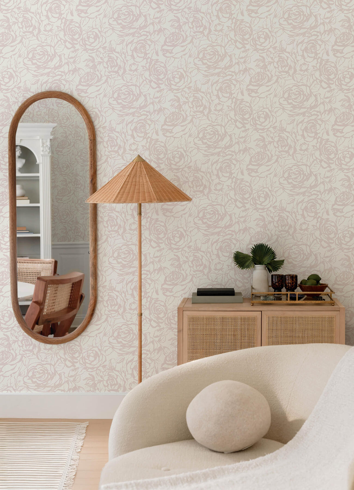 A Street Prints Whimsy Nelda Wallpaper Sample - Light Pink