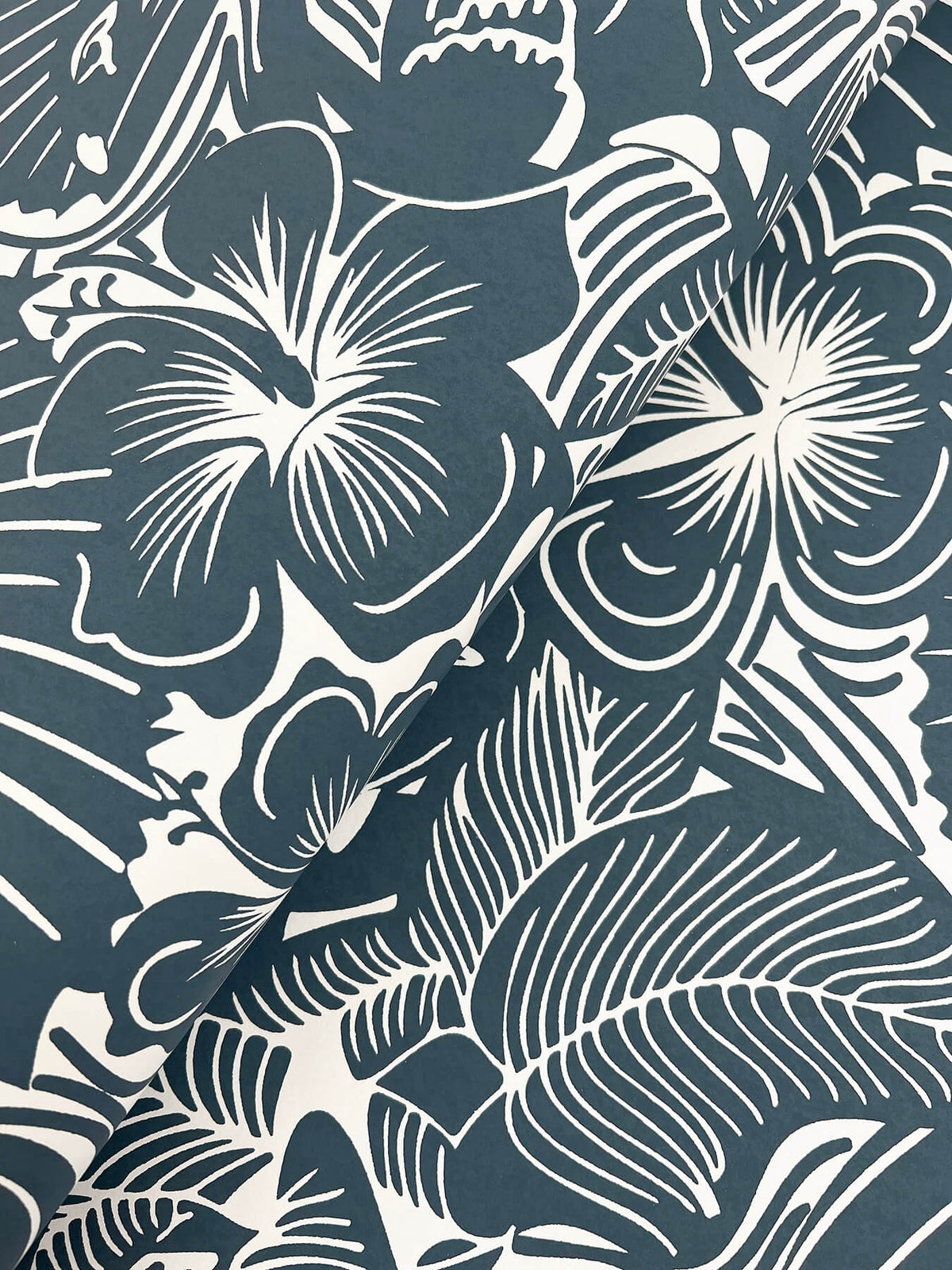 A Street Prints Whimsy Idalia Flamingo Wallpaper Sample - Navy