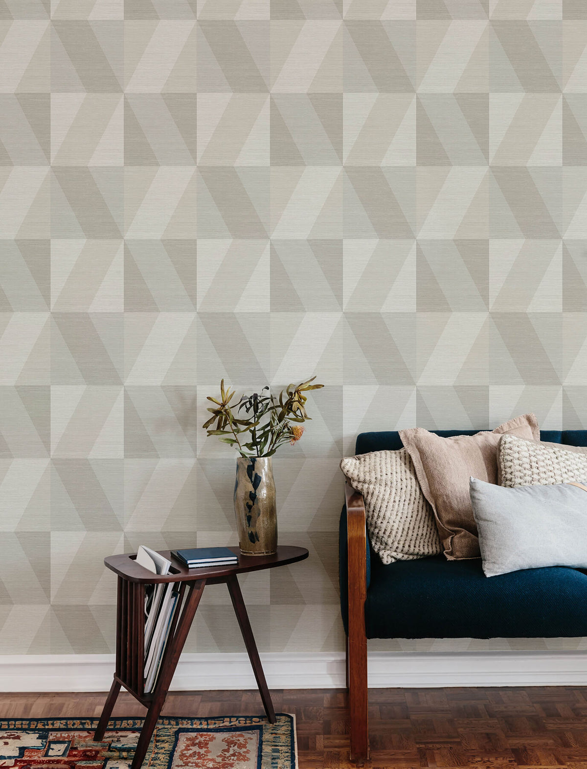 A Street Prints Solace Winslow Geometric Wallpaper Sample - Bone